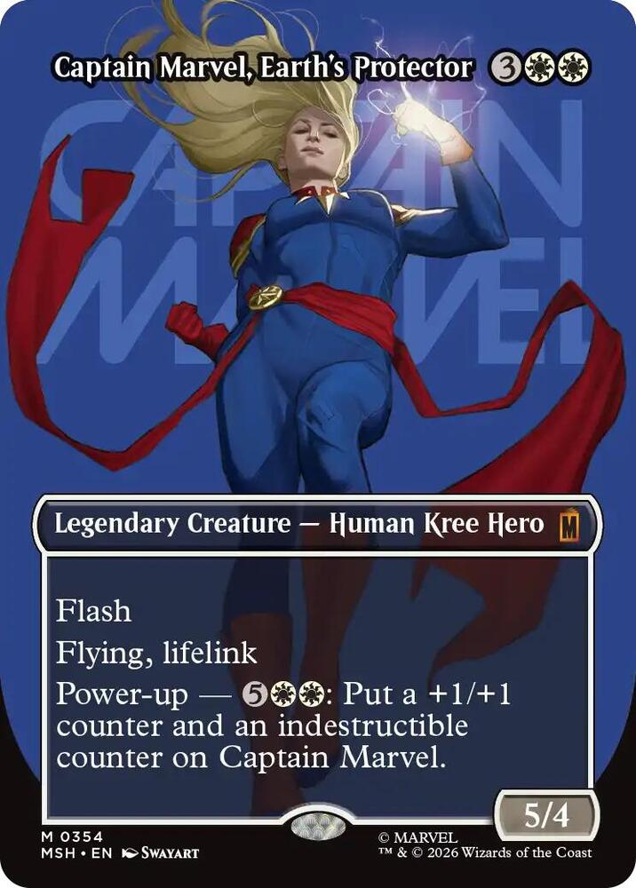 Captain Marvel, Earth's Protector (Borderless) (0354) - Marvel Super Heroes