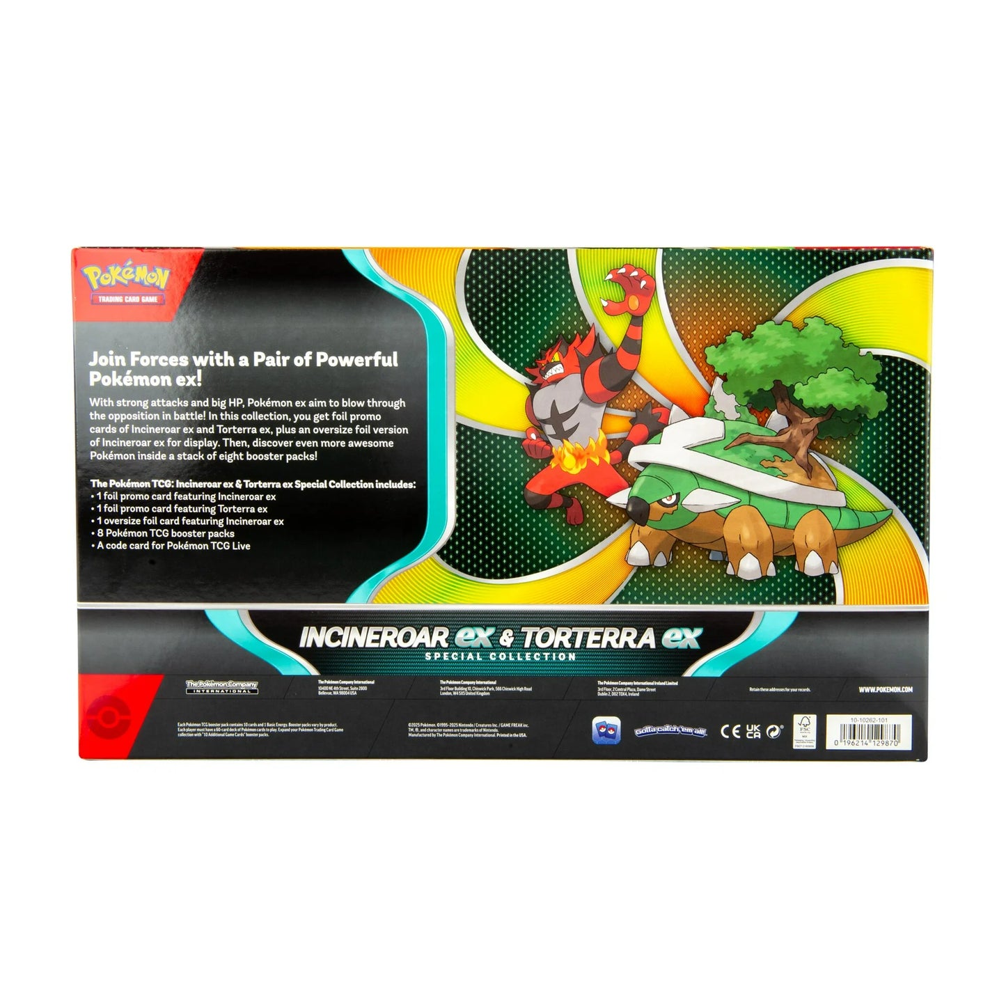 Pokémon TCG: Incineroar ex and Torterra ex Special Collection Box