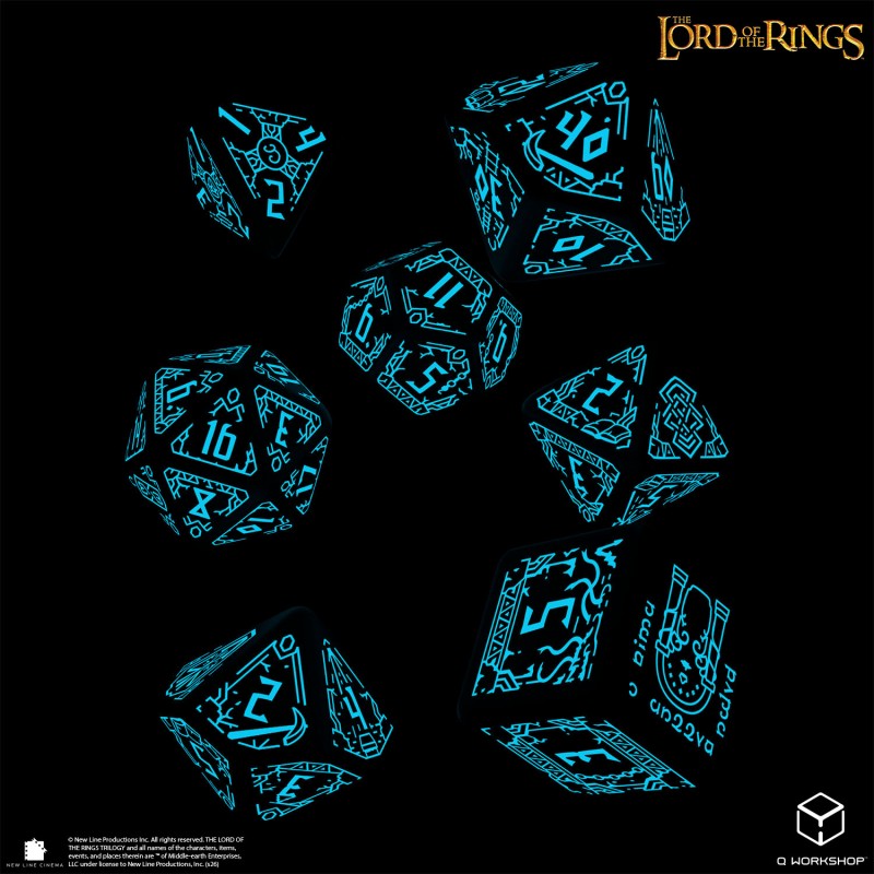 The Lord of the Rings Dice Set - Moria (Glow in the dark)