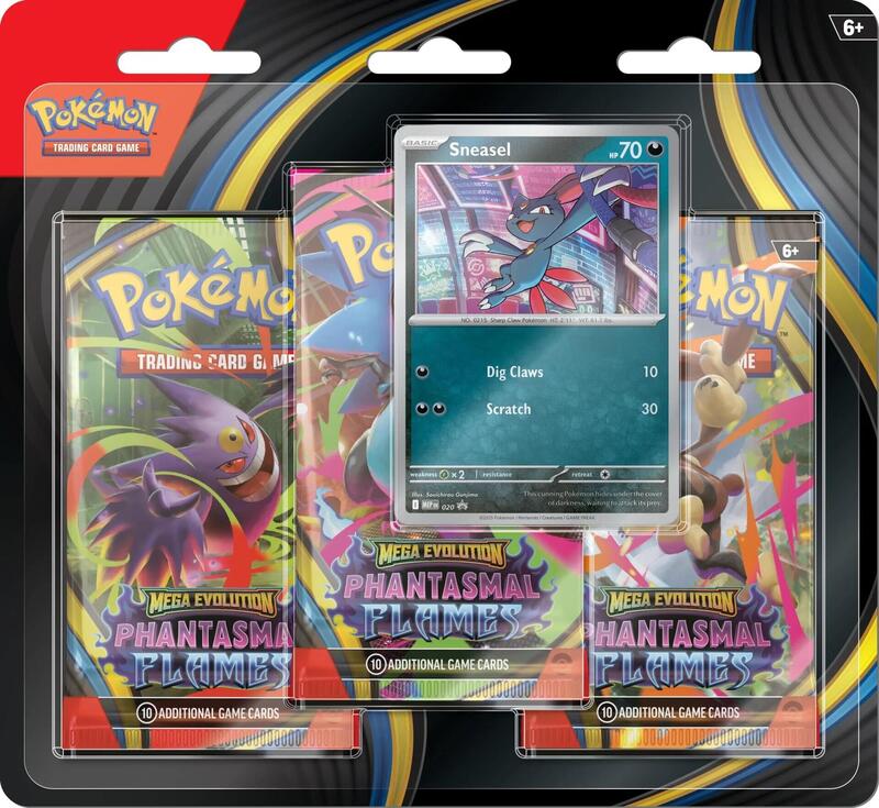 Pokémon TCG: Mega Evolution Phantasmal Flames 3-Pack Blister [Sneasel]