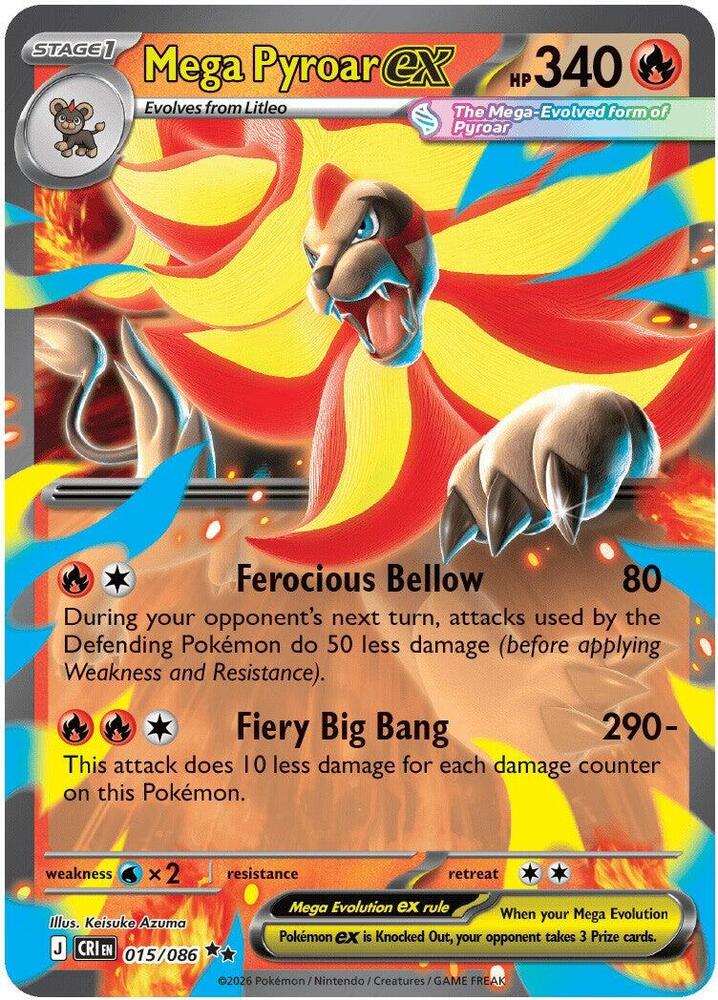Mega Pyroar ex - 015/086 - ME04: Chaos Rising