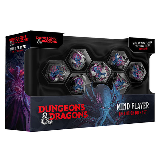 7-Die Set Resin D&D Inclusion: Mind Flayer Dice Set